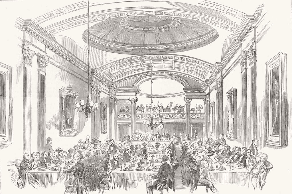SHEFFIELD. The Cutlers' Feast. Yorkshire 1853 old antique print picture